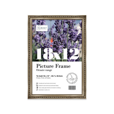 18X12 Gunmetal  Ornate Picture Frame (45.7 X 30.5Cm) Poster, Photo, Artwork, Gallery Wall Or Print - image 1