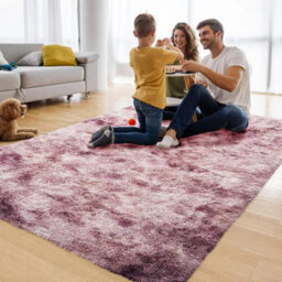 Ameha Soft Shaggy Rug Fluffy Tye Dye Pink Rug Bedroom Indoor/outdoor Carpets-120X170 Cm - thumbnail 3