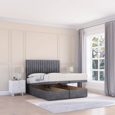 "Sloomy Manhattan Armour Coniston 4Ft Ottoman Bed End Opening With Sprung Memory Mattress & 26"" Headboard-Small Double" - image 1