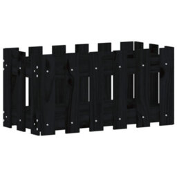 Berkfield Versatile Garden Planter With Fence Design Black 60X30X30 Cm Solid Wood Pine
