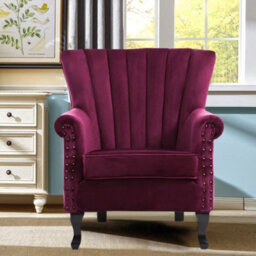 Burgundy Occasional Lounge Armchair Sofa Fireside Chair - thumbnail 4
