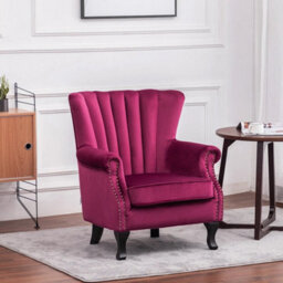 Burgundy Occasional Lounge Armchair Sofa Fireside Chair - thumbnail 1