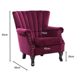 Burgundy Occasional Lounge Armchair Sofa Fireside Chair - thumbnail 2