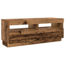 Berkfield Durable Tv Cabinet With Led Lights Old Wood 300X35X40 Cm Engineered Wood - thumbnail 6