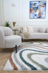 The Rugs Moodi Shaggy Multicolour Mirage Rug Runner Striped Thick High Pile For Living Rooms, Bedrooms, Hallways, Kitchens - thumbnail 2