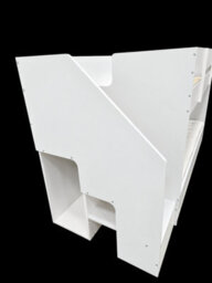 White Low Single Staircase Bunk Bed With Wardrobe, Shelves And Drawers With Luxury Memory Pocket Mattresses - thumbnail 4