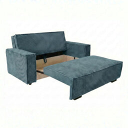 Single Sofa Bed With Bedding Storage Viva Star I Green Poso Fabric Pull Out Seat Wooden Frame Freestanding Modern Living Room - thumbnail 3