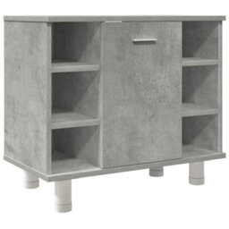 Berkfield 4 Piece Bathroom Furniture Set Concrete Grey Engineered Wood - thumbnail 8