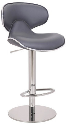 Lamboro Carcaso Deluxe Single Kitchen Bar Stool, Chrome Footrest, Adjustable Swivel Gas Lift, Breakfast Bar & Home Barstool, Charcoal Grey - image 1