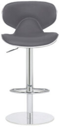 Lamboro Carcaso Deluxe Single Kitchen Bar Stool, Chrome Footrest, Adjustable Swivel Gas Lift, Breakfast Bar & Home Barstool, Charcoal Grey - thumbnail 3