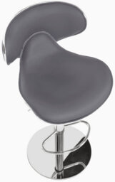 Lamboro Carcaso Deluxe Single Kitchen Bar Stool, Chrome Footrest, Adjustable Swivel Gas Lift, Breakfast Bar & Home Barstool, Charcoal Grey - thumbnail 6