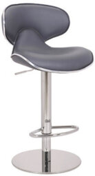 Lamboro Carcaso Deluxe Single Kitchen Bar Stool, Chrome Footrest, Adjustable Swivel Gas Lift, Breakfast Bar & Home Barstool, Charcoal Grey - thumbnail 1