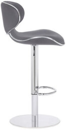 Lamboro Carcaso Deluxe Single Kitchen Bar Stool, Chrome Footrest, Adjustable Swivel Gas Lift, Breakfast Bar & Home Barstool, Charcoal Grey - thumbnail 2