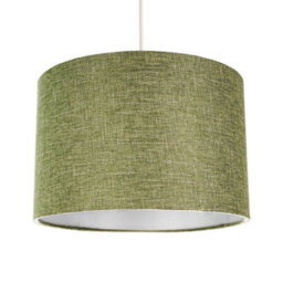 Happy Homewares Contemporary Olive Green Plain Linen Fabric 10 Drum Lamp Shade 60W Maximum - thumbnail 2