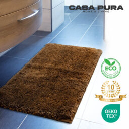 Floordirekt Sky Microfibre Bath Mat Soft 30mm Pile Non Slip Washable Bathroom Rug Brown 95 X 95 X 2 Cm - thumbnail 3