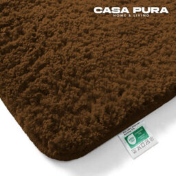 Floordirekt Sky Microfibre Bath Mat Soft 30mm Pile Non Slip Washable Bathroom Rug Brown 95 X 95 X 2 Cm - thumbnail 2