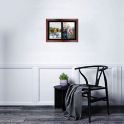 AK Frames 20X14 Rose Wood Classic Multi Photo Frame With Black Mount - Holds 2 Apertures (2X) A4 Photos - thumbnail 3