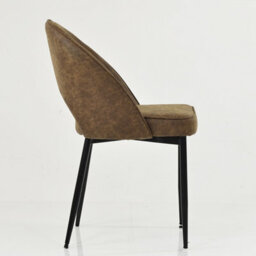 Lakeland Furniture Flair Aged Brown Faux Leather Black Leg Dining Chair - thumbnail 4