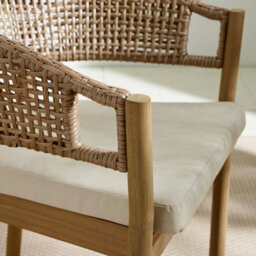 Furniturebox Lanai Rattan Garden Table & Chairs, 4 Seater Garden Dining Set,  Outdoor Table & Chairs, Rattan & Wooden Patio Set - thumbnail 8