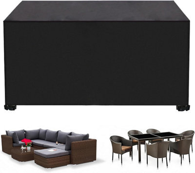 Black Waterproof Protective Cover For Garden Furniture, 213 132 74Cm, Table And Chairs - image 1