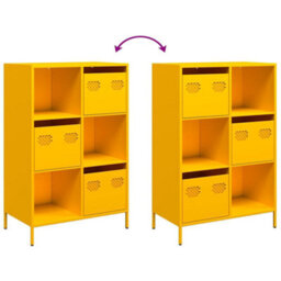 Berkfield Highboard Mustard Yellow 68X39X103.5 Cm Steel - thumbnail 9