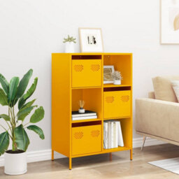 Berkfield Highboard Mustard Yellow 68X39X103.5 Cm Steel - thumbnail 3