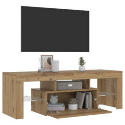 Walplus Tv Cabinet With Led Lights Artisan Oak 120X36.5X40 Cm Engineered Wood - thumbnail 5