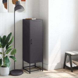 Berkfield Highboard Black 36X39X123 Cm Steel - thumbnail 3