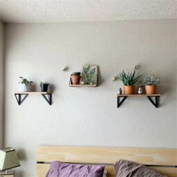 3 X Metal Wood Floating Wall Shelf Storage Rack - thumbnail 6