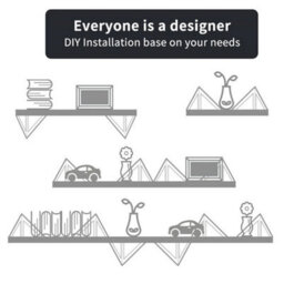 3 X Metal Wood Floating Wall Shelf Storage Rack - thumbnail 3