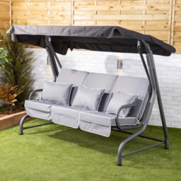Alfresia Roma Swing Seat With Grey Luxury Cushions - thumbnail 2
