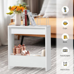 Small End Table Magazine Rack Shelf Narrow Bed Side Stand Holder 55 X 20 X 60Cm - thumbnail 5