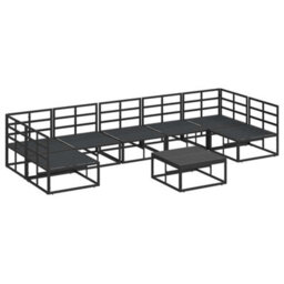 Berkfield Garden Sofa Set With Cushion 8 Pcs Black Aluminium - thumbnail 8