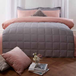 Ohs Weighted Blanket Quilted, Silver Grey, 125 X 180 Cm - 6Kg - thumbnail 2