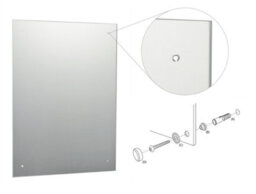 60 X 90Cm Rectangle Frameless Bathroom Mirror With Pre-Drilled Holes And Wall Hanging Fittings - thumbnail 6