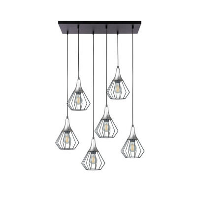 Luminosa Lighting Luminosa Selene Cluster Pendant Ceiling Light Black, Silver 6X E27 - image 1
