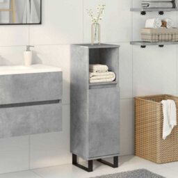 Walplus Bathroom Cabinet Concrete Grey 30X30X100 Cm Engineered Wood - thumbnail 3