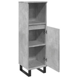 Walplus Bathroom Cabinet Concrete Grey 30X30X100 Cm Engineered Wood - thumbnail 7