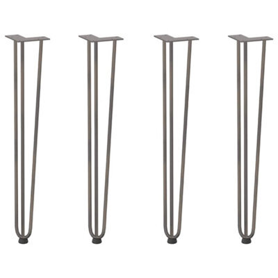 Berkfield Modern Hairpin Legs For Console Tables For Console Table 4 Pcs Natural Steel 72 Cm Solid Steel