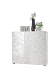 FurniComp LTD Furnicomp Evora 2 Door White Gloss Tall Sideboard/highboard - thumbnail 3