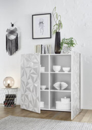 FurniComp LTD Furnicomp Evora 2 Door White Gloss Tall Sideboard/highboard - thumbnail 2