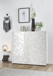 FurniComp LTD Furnicomp Evora 2 Door White Gloss Tall Sideboard/highboard - thumbnail 1