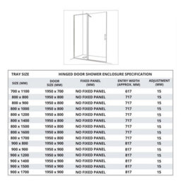 Homestylestore Black Reversible Recessed Hinged Door Shower Enclosure And Light Grey Slate Effect Tray 1100 X 700mm - thumbnail 5