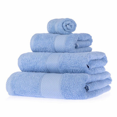 Homescapes Turkish Cotton Light Blue Bath Towels Set