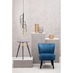 Orsina Blue Velvet Chair, Curved Back Accent Chair, Easy To Assemble Borg Chair, Comfy Office Chair - thumbnail 9