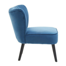 Orsina Blue Velvet Chair, Curved Back Accent Chair, Easy To Assemble Borg Chair, Comfy Office Chair - thumbnail 3
