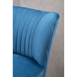 Orsina Blue Velvet Chair, Curved Back Accent Chair, Easy To Assemble Borg Chair, Comfy Office Chair - thumbnail 7