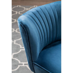 Orsina Blue Velvet Chair, Curved Back Accent Chair, Easy To Assemble Borg Chair, Comfy Office Chair - thumbnail 6