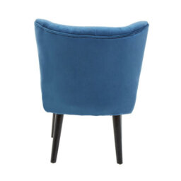 Orsina Blue Velvet Chair, Curved Back Accent Chair, Easy To Assemble Borg Chair, Comfy Office Chair - thumbnail 4