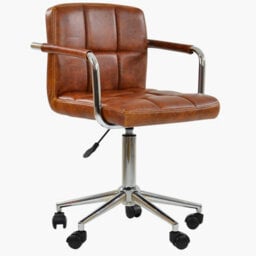 Lakeland Furniture Bahama Vintage Brown Faux Leather Chrome Base Office Chair - thumbnail 2